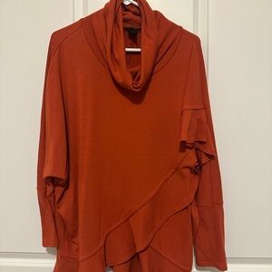 Grace Elements Cowl Neck Sweater - Deep Orange